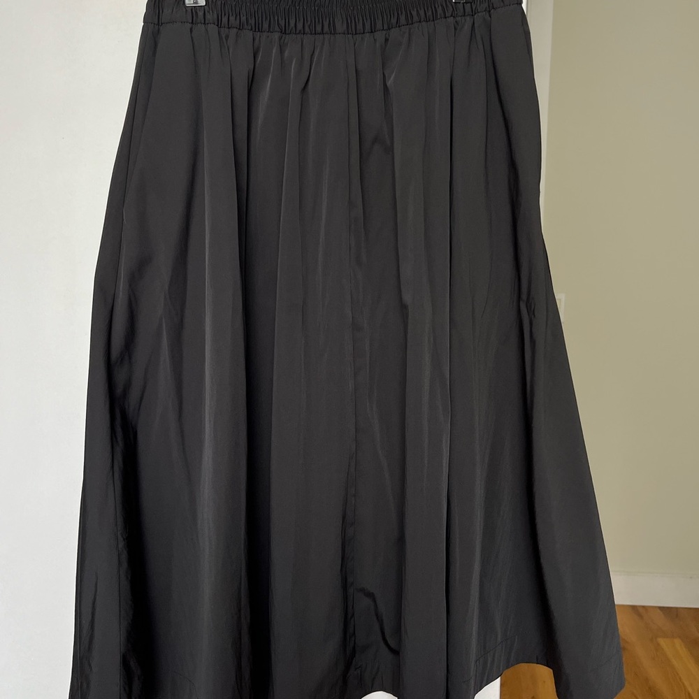 NEW Zara Black Nylon Midi Black Women's Skirt XS-S (4437/280/800)